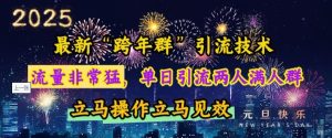 最新“跨年群”引流,流量非常猛,单日引流两人满人群,立马操作立马见效-任任的小木屋 - 热点知汇