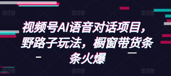 视频号AI语音对话项目,野路子玩法,橱窗带货条条火爆-任任的小木屋 - 热点知汇