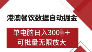 港澳餐饮数据全自动掘金，单电脑日入多张, 可矩阵批量无限操作-任任的小木屋 - 热点知汇