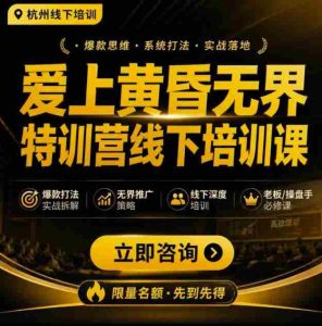 爱上黄昏无界特训营AI推广实战7月27-30杭州线下课,AI落地淘宝最完整的课程,学天猫淘宝的老板必看-任任的小木屋 - 热点知汇