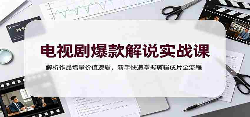 电视剧爆款解说实战课：解析作品增量价值逻辑，新手快速掌握剪辑成片全流程-任任的小木屋 - 热点知汇