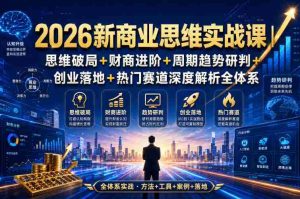 2026新商业思维实战课｜思维破局+财商进阶+周期趋势研判+创业落地+热门赛道深度解析全体系-任任的小木屋 - 热点知汇
