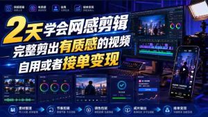 2天学会网感剪辑，完整剪出有质感的视频，自用或者接单变现-任任的小木屋 - 热点知汇