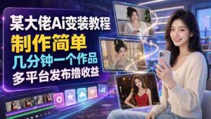 某大佬Ai变装教程,制作简单,几分钟一个作品,多平台发布撸收益-任任的小木屋 - 热点知汇