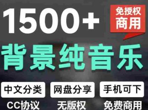 自费9.9元购买素材，1500首纯音乐免版权音乐包，中文分类，抖音快手自媒体音效素材资源-任任的小木屋 - 热点知汇