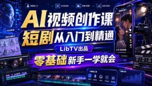 AI视频创作课，短剧从入门到精通，LibTV出品，零基础新手一学就会-任任的小木屋 - 热点知汇