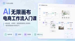AI无限画布电商工作流入门课，从电商图片、详情页、带货视频到TK亚马逊产品上架模板实战,一套课程搞定-任任的小木屋 - 热点知汇