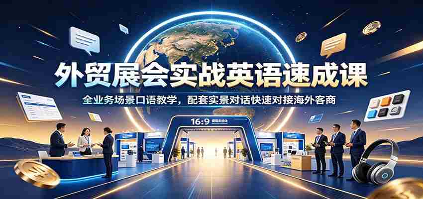 外贸展会实战英语速成课：全业务场景口语教学，配套实景对话快速对接海外客商-任任的小木屋 - 热点知汇