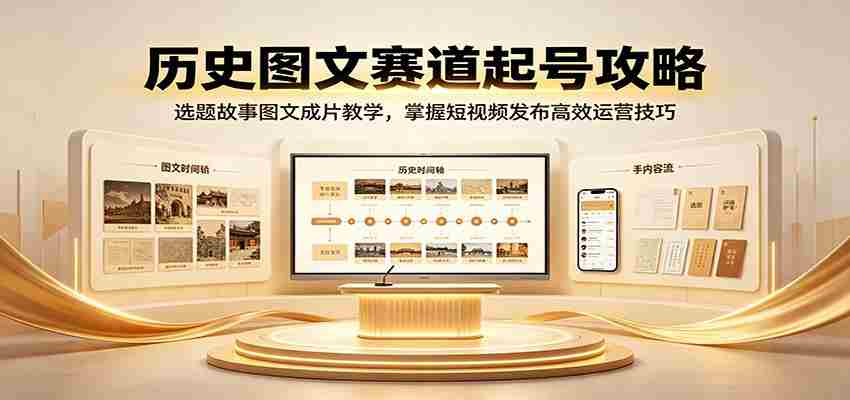 历史图文赛道起号攻略：选题故事图文成片教学，掌握短视频发布高效运营技巧-任任的小木屋 - 热点知汇