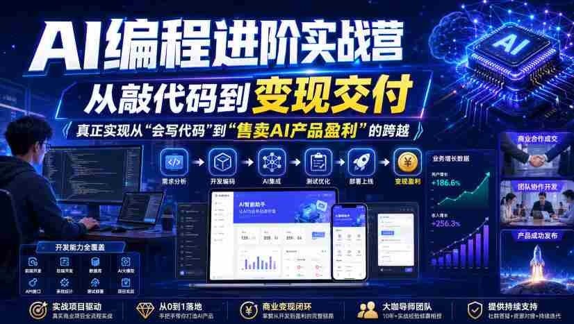 AI编程进阶实战营，从敲代码到变现交付，，真正实现从“会写代码”到“售卖AI产品盈利”的跨越-任任的小木屋 - 热点知汇