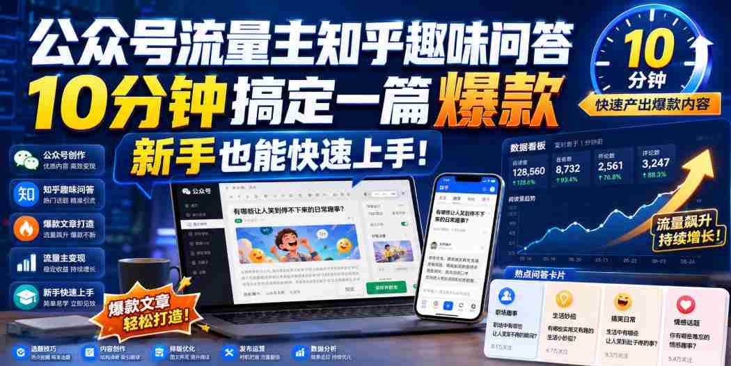 公众号流量主知乎趣味问答，10分钟搞定一篇爆款，新手也能快速上手！-任任的小木屋 - 热点知汇