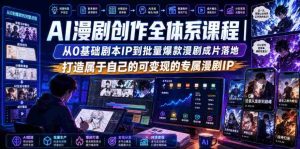 AI漫剧创作全体系课程｜从0基础剧本IP到批量爆款漫剧成片落地，打造属于自己的可变现的专属漫剧IP-任任的小木屋 - 热点知汇
