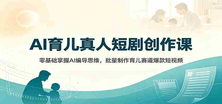 AI育儿真人短剧创作课:零基础掌握AI编导思维,批量制作育儿赛道爆款短视频-任任的小木屋 - 热点知汇