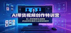 AI带货视频创作特训营：真人质感视频生成教程，多品类带货案例与运营矩阵教学-任任的小木屋 - 热点知汇
