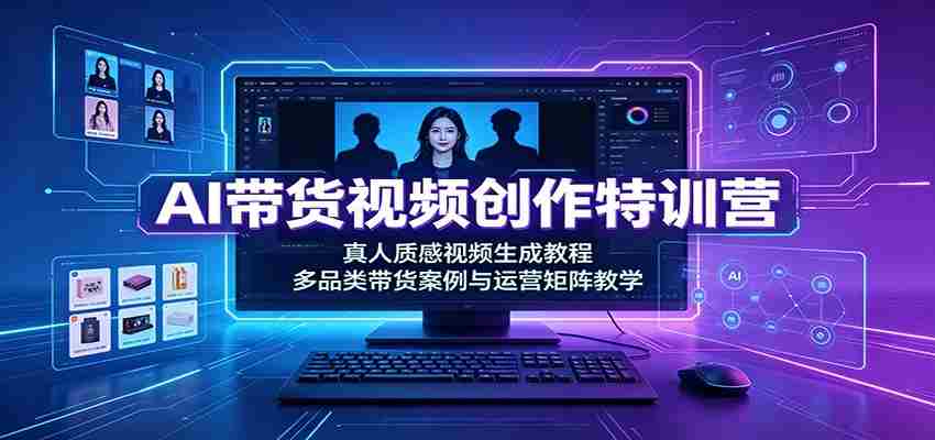 AI带货视频创作特训营：真人质感视频生成教程，多品类带货案例与运营矩阵教学-任任的小木屋 - 热点知汇