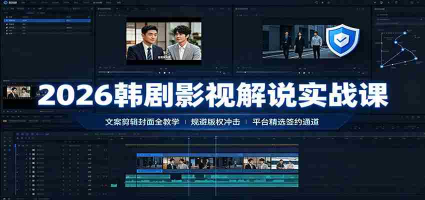 2026韩剧影视解说实战课：文案剪辑封面全教学，规避版权冲击平台精选签约通道-任任的小木屋 - 热点知汇