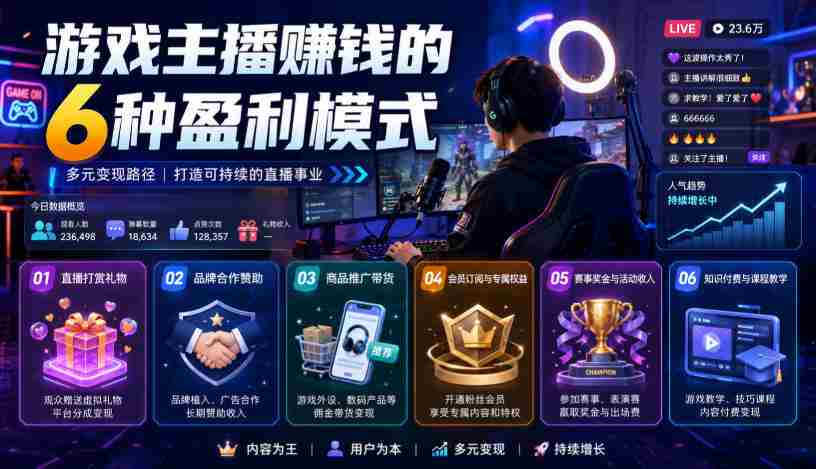 付费文章：游戏主播賺钱的6种盈利模式-任任的小木屋 - 热点知汇