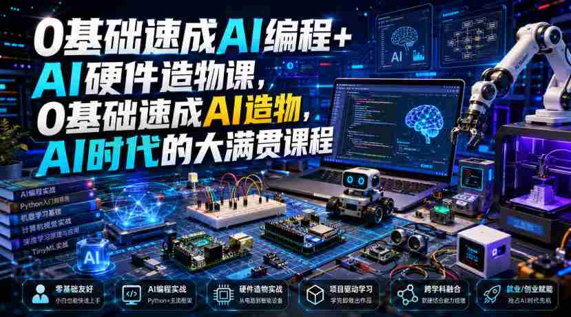 0基础速成AI编程+AI硬件造物课，0基础速成AI造物，AI时代的大满贯课程-任任的小木屋 - 热点知汇