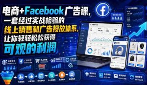 电商+Facebook广告课，一套经过实战检验的线上销售和广告投放体系，让你轻轻松松获得可观的利润【原创双语字幕】-任任的小木屋 - 热点知汇