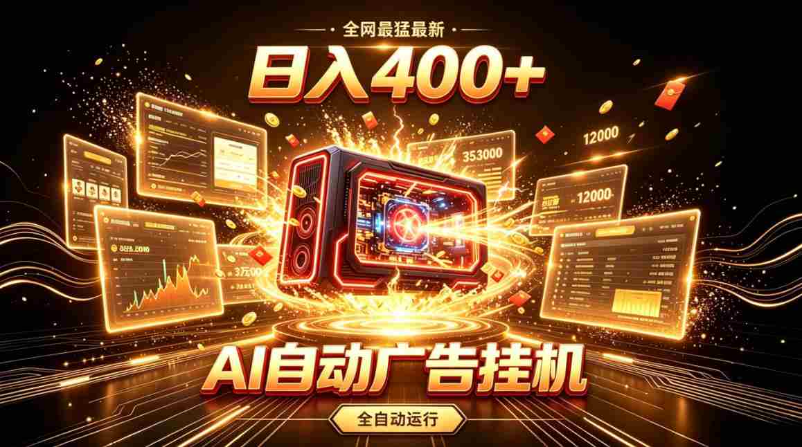 全网最猛最新的AI自动广告挂G，狠收益日入400+，真正做到躺賺式变现【揭秘】-任任的小木屋 - 热点知汇