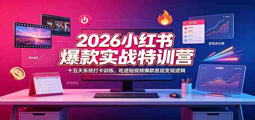 2026小红书爆款实战特训营：十五天系统打卡训练，吃透短视频爆款底层变现逻辑-任任的小木屋 - 热点知汇