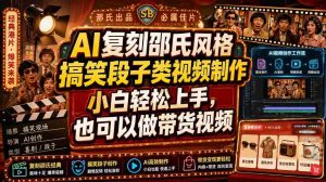 AI复刻邵氏风格搞笑段子类视频制作,小白轻松上手,也可以做带货视频-任任的小木屋 - 热点知汇