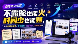 自媒体训练营，不露脸也能火，时间少也能賺，涵盖新媒体运营、账号涨粉、内容创作、变现方法等-任任的小木屋 - 热点知汇