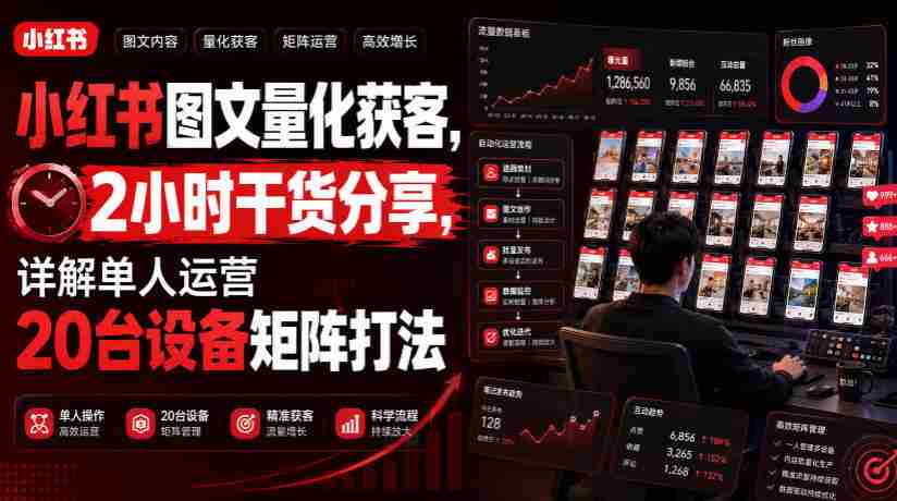 小红书图文量化获客，2小时干货分享，详解单人运营20台设备矩阵打法-任任的小木屋 - 热点知汇