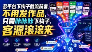 多平台下钩子截流获客，不用发作品，只需咔咔咔下钩子，客源滚滚来-任任的小木屋 - 热点知汇