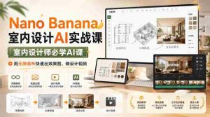 Nano Banana室内设计AI实战课，室内设计师必学AI课，用无限画布快速出效果图、做设计视频-任任的小木屋 - 热点知汇
