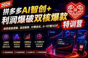 2026拼多多AI智创+利润爆破双核爆款特训营,收获底层逻辑、活动矩阵、付费优化、0-1打爆SOP(更新0727)-任任的小木屋 - 热点知汇