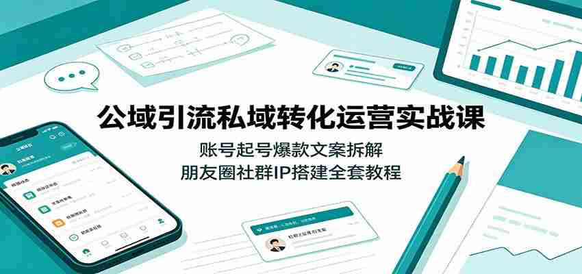 公域引流私域转化运营实战课：账号起号爆款文案拆解，朋友圈社群IP搭建全套教程-任任的小木屋 - 热点知汇