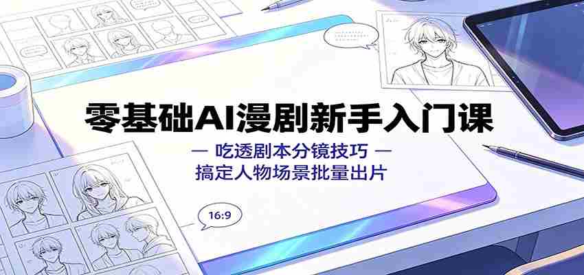 零基础AI漫剧新手入门课：吃透剧本分镜技巧，搞定人物场景批量出片-任任的小木屋 - 热点知汇