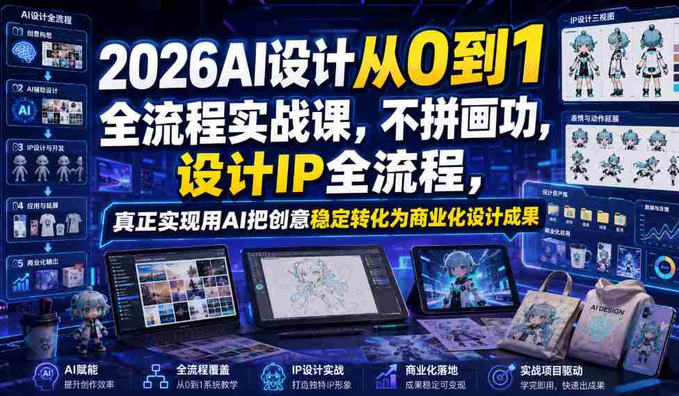 2026AI设计从0到1全流程实战课，不拼画功，设计IP全流程，真正实现用AI把创意稳定转化为商业化设计成果-任任的小木屋 - 热点知汇