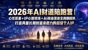 2026年AI财道陪跑营｜心性筑基+IP心智修炼+AI商业落地全周期陪伴，打造具备长期财富承载力的超级个人IP-任任的小木屋 - 热点知汇