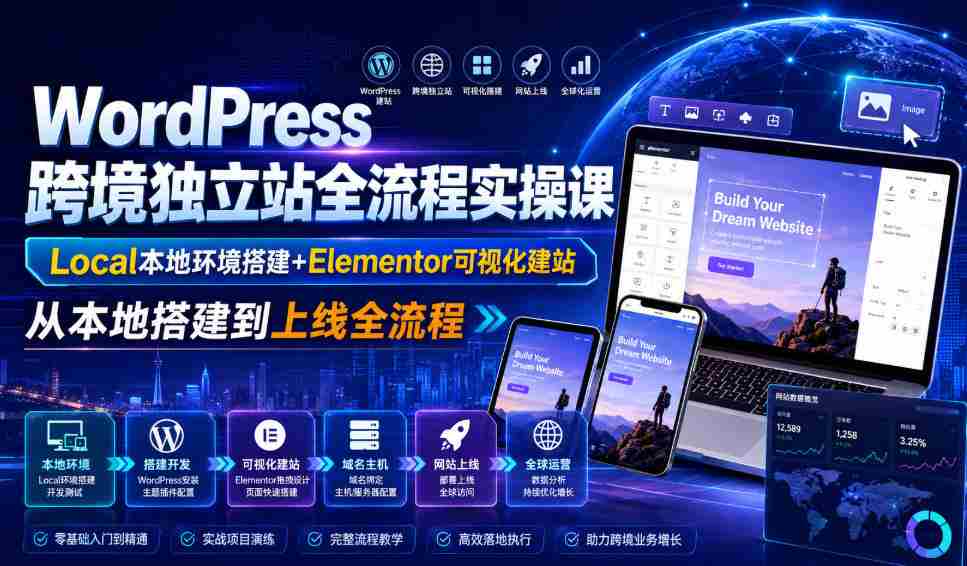 WordPress跨境独立站全流程实操课｜Local本地环境搭建+Elementor可视化建站，从本地搭建到上线全流程-任任的小木屋 - 热点知汇