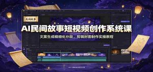 AI民间故事短视频创作系统课：文案生成精细化分段，剪辑封面制作实操教程-任任的小木屋 - 热点知汇