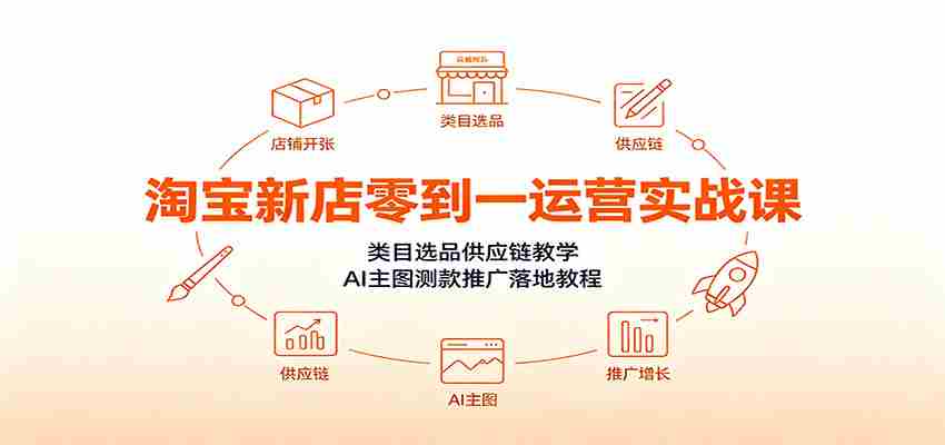 淘宝新店零到一运营实战课：类目选品供应链教学，AI主图测款推广落地教程-任任的小木屋 - 热点知汇