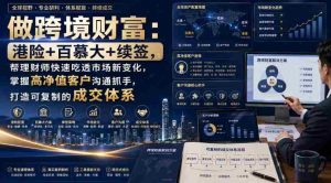 做跨境财富:港险+百慕大+续签,帮理财师快速吃透市场新变化,掌握高净值客户沟通抓手,打造可复制的成交体系-任任的小木屋 - 热点知汇
