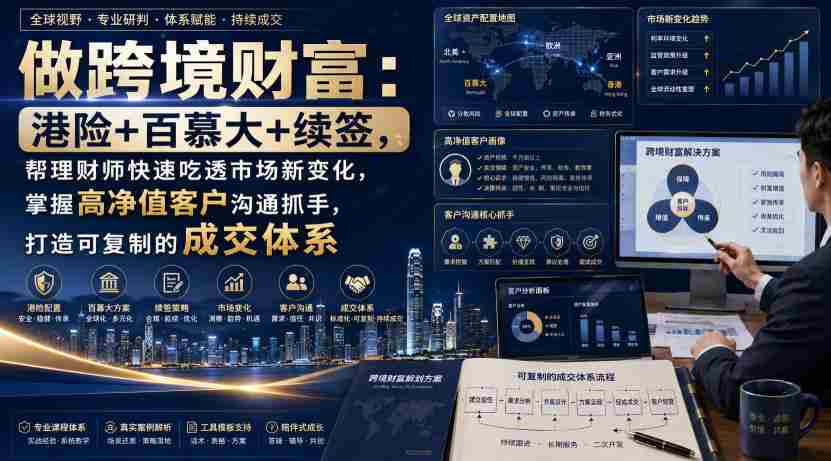 做跨境财富：港险+百慕大+续签，帮理财师快速吃透市场新变化，掌握高净值客户沟通抓手，打造可复制的成交体系-任任的小木屋 - 热点知汇