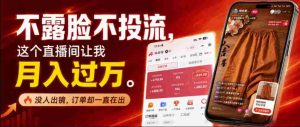 不露脸不投流不剪辑，这个直播间让我月入过1W，不露脸直播卖货，没人出镜，订单却一直在出，可批量复制-任任的小木屋 - 热点知汇