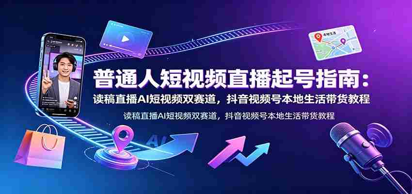 普通人短视频直播起号指南：读稿直播AI短视频双赛道，抖音视频号本地生活带货教程-任任的小木屋 - 热点知汇