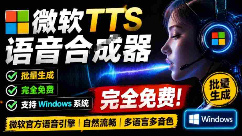 微软TTS免费语音配音生成器，完全免费，支持多语音、多音色选择，Windows系统专用TTS语音合成器-任任的小木屋 - 热点知汇