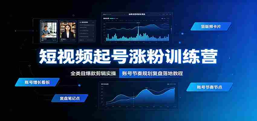 短视频起号涨粉训练营：全类目爆款剪辑实操，账号节奏规划复盘落地教程-任任的小木屋 - 热点知汇