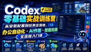 Codex零基础实战训练营｜从安装配置到任务全落地，办公自动化・AI作图・技能拓展全流程入门课-任任的小木屋 - 热点知汇