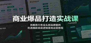 商业爆品打造实战课：拆解各行各业头部品牌案例，吃透爆款底层逻辑落地运营教程-任任的小木屋 - 热点知汇