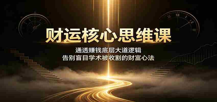 财运核心思维课：通透赚钱底层大道逻辑，告别盲目学术被收割的财富心法-任任的小木屋 - 热点知汇
