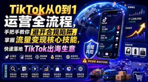 TikTok从0到1运营全流程，手把手教你避开合规陷阱，掌握流量变现核心技能，快速落地TikTok出海生意（更新7月）-任任的小木屋 - 热点知汇