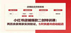 小红书店铺爆款二创特训课：两百余家商家实测验证，5天快速冷启动起店-任任的小木屋 - 热点知汇