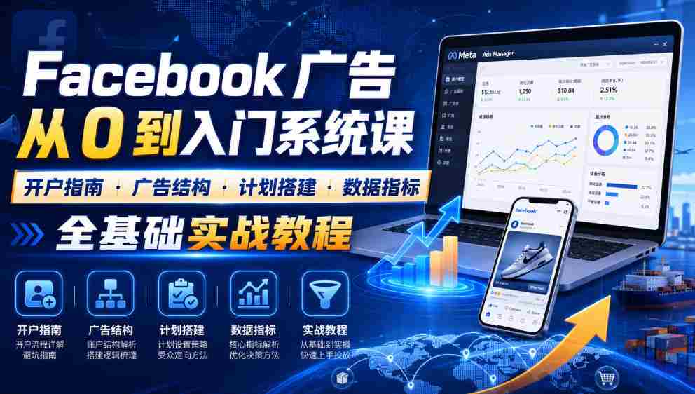 Facebook广告新手从0到入门系统课｜开户指南・广告结构・计划搭建・数据指标全基础实战教程-任任的小木屋 - 热点知汇